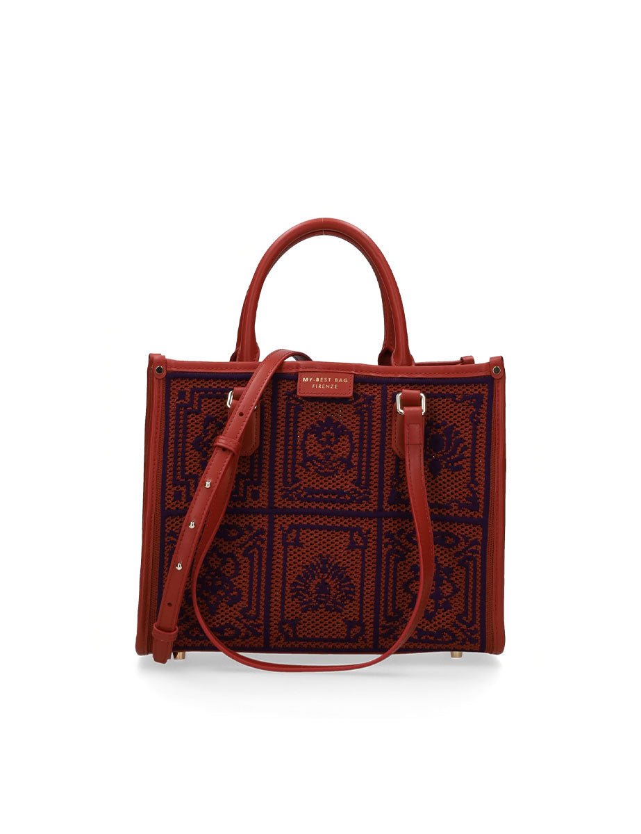 shopper atena piccola lhasa viola arancione - my best bag - shopper