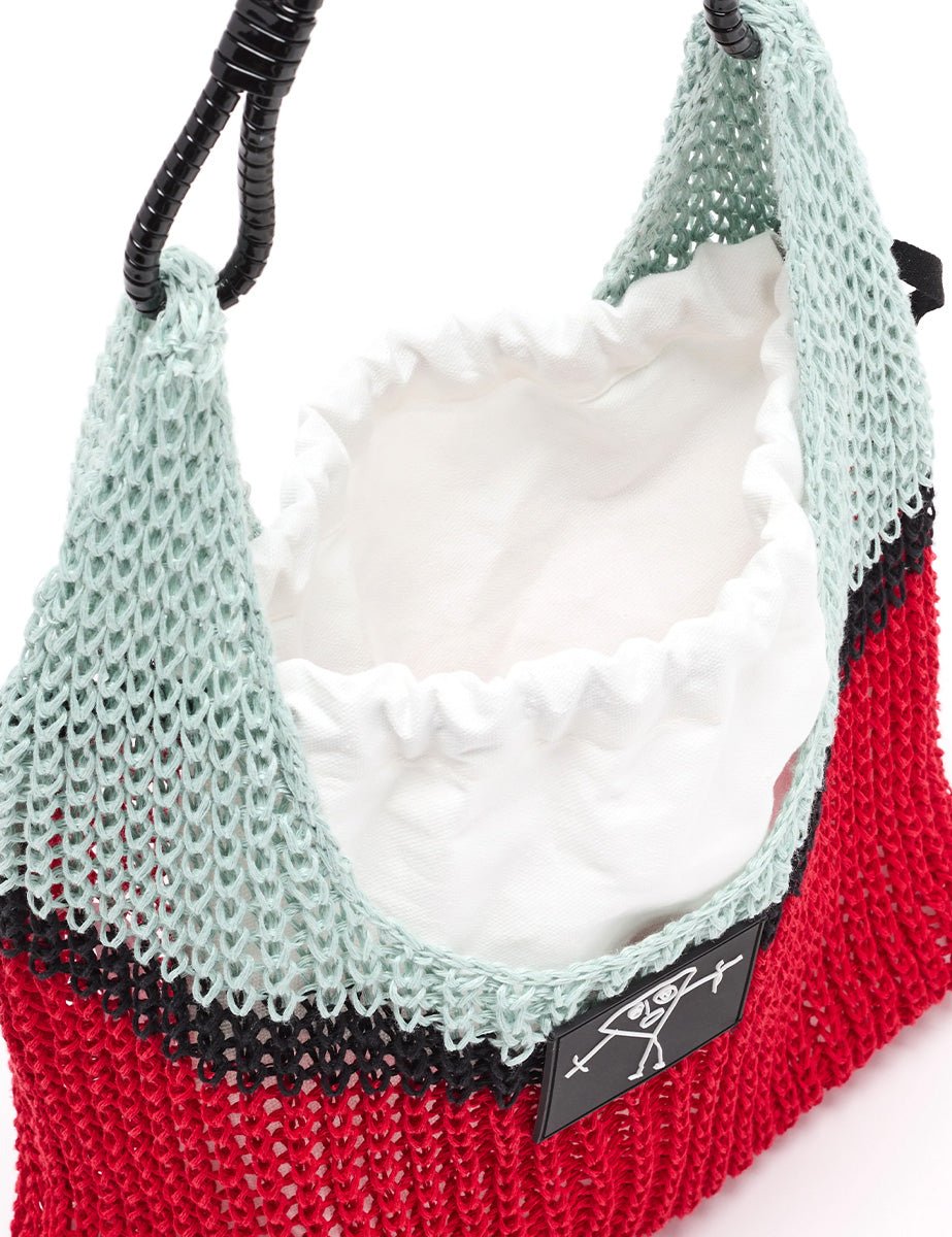 shopper bag rete acqua nero papavero - plan c - shopper