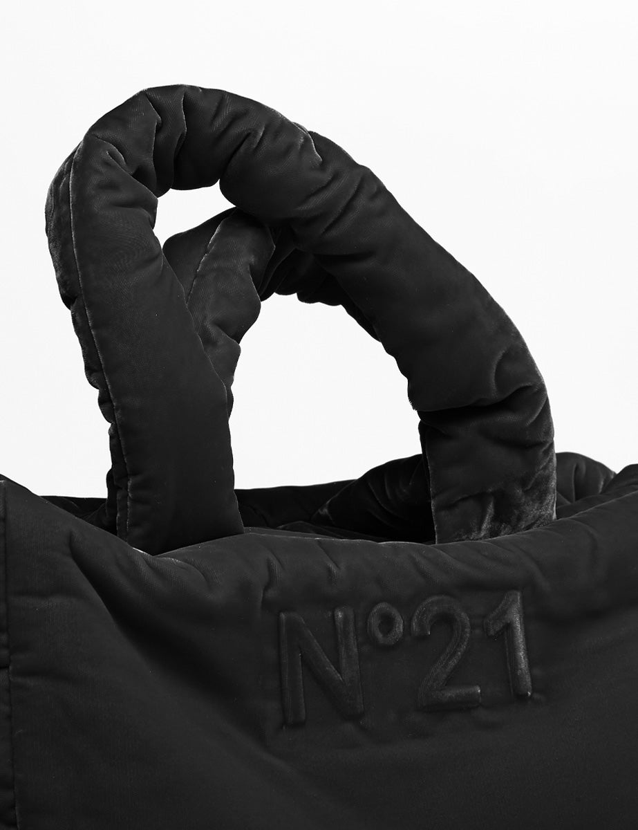 shopping puffy velluto nero - n21 alessandro dell'acqua - shopper