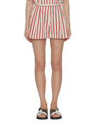short righe elastico vita rosso bianco - forte forte - shorts