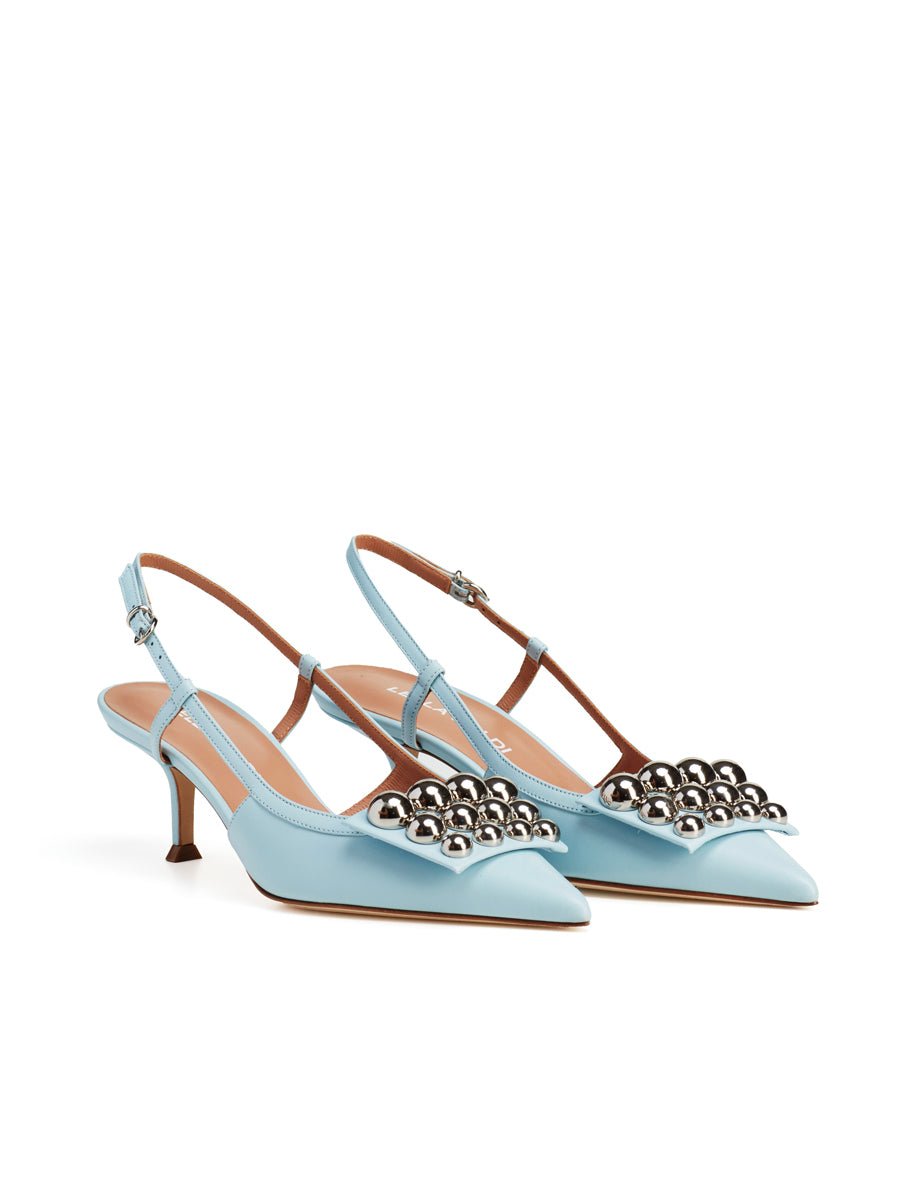 slingback borchie azzurro - Frida SRL