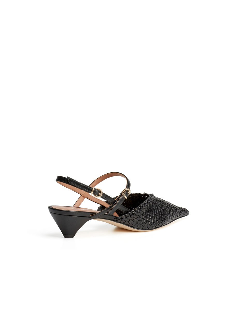 slingback cinturini intreccio nero - Frida SRL