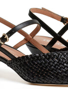 slingback cinturini intreccio nero - Frida SRL