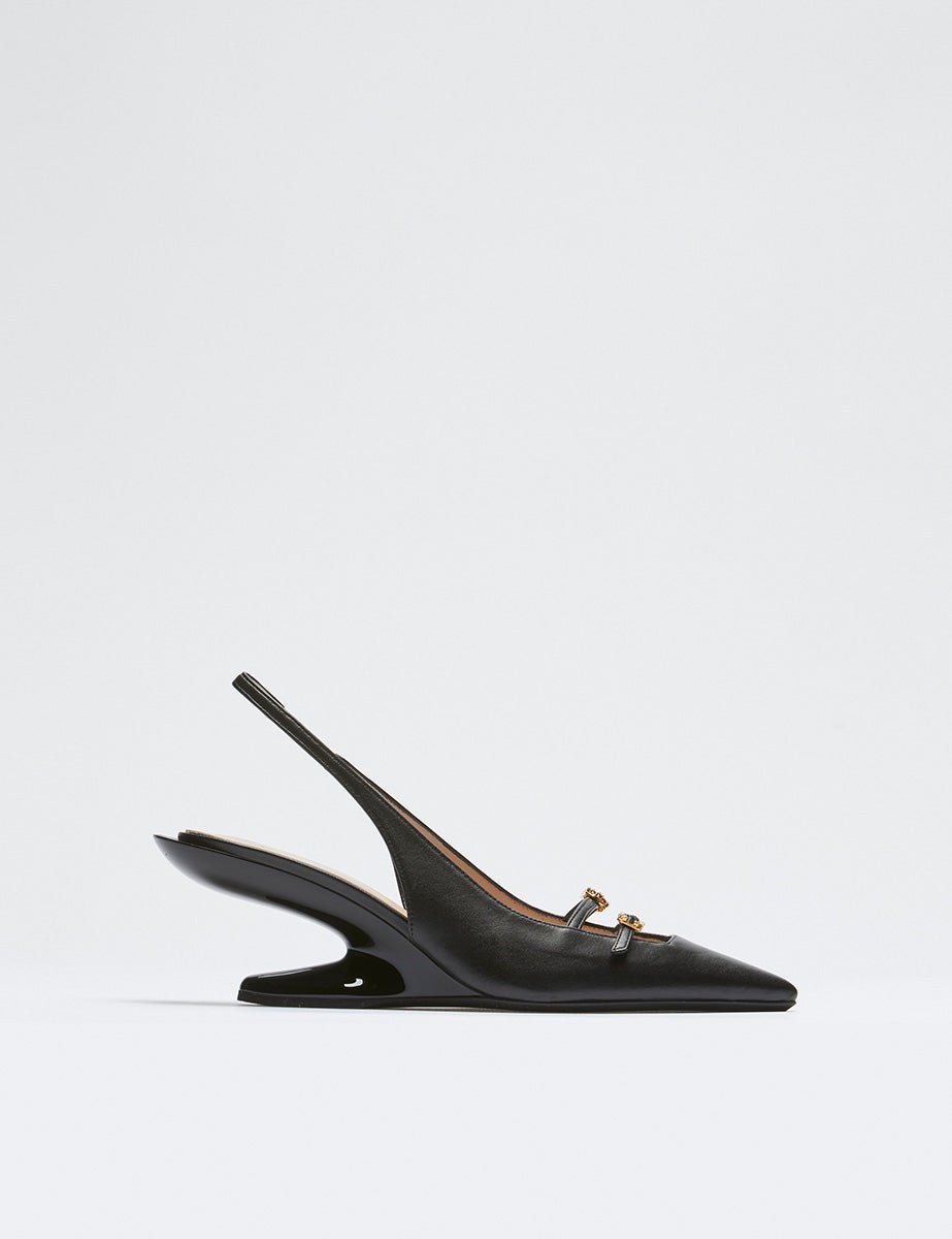 slingback fibbia gioiello nero - n21 alessandro dell'acqua - slingback