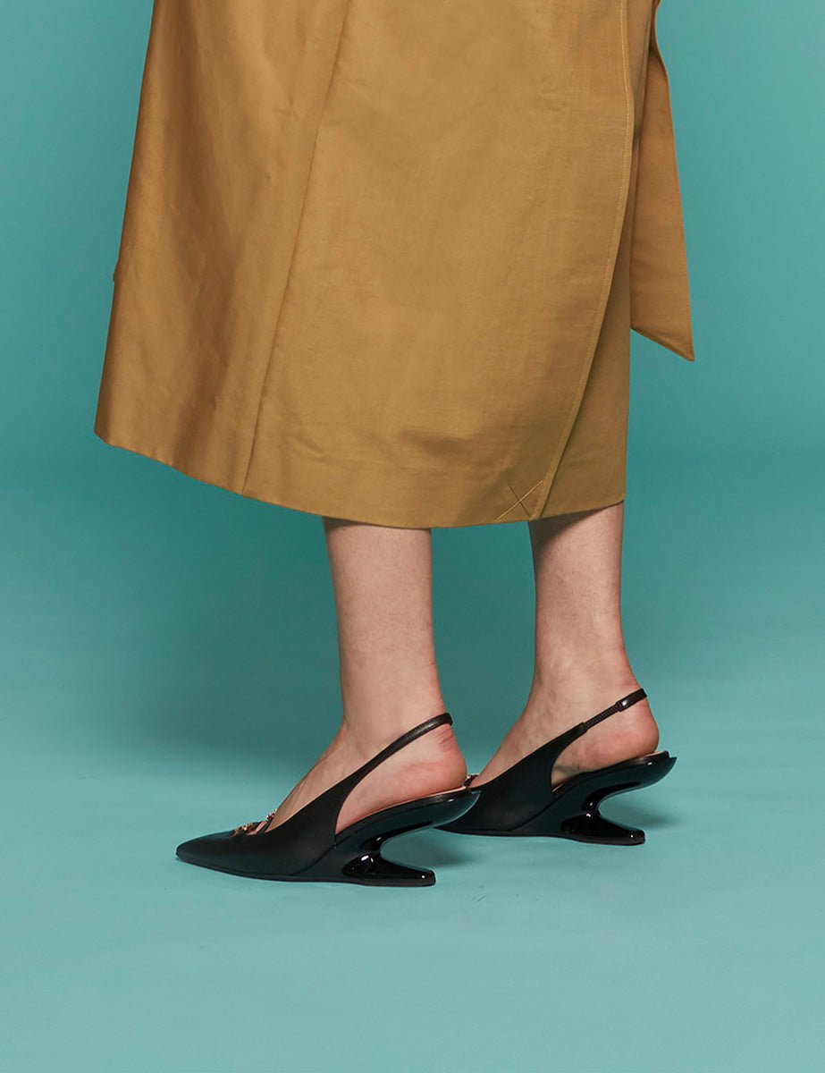 slingback fibbia gioiello nero - n21 alessandro dell'acqua - slingback