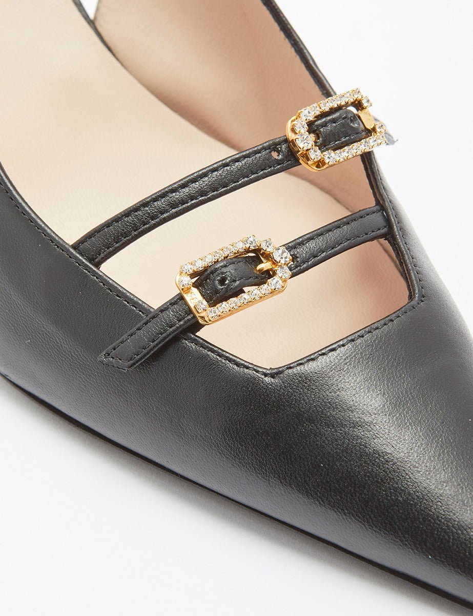 slingback fibbia gioiello nero - n21 alessandro dell'acqua - slingback