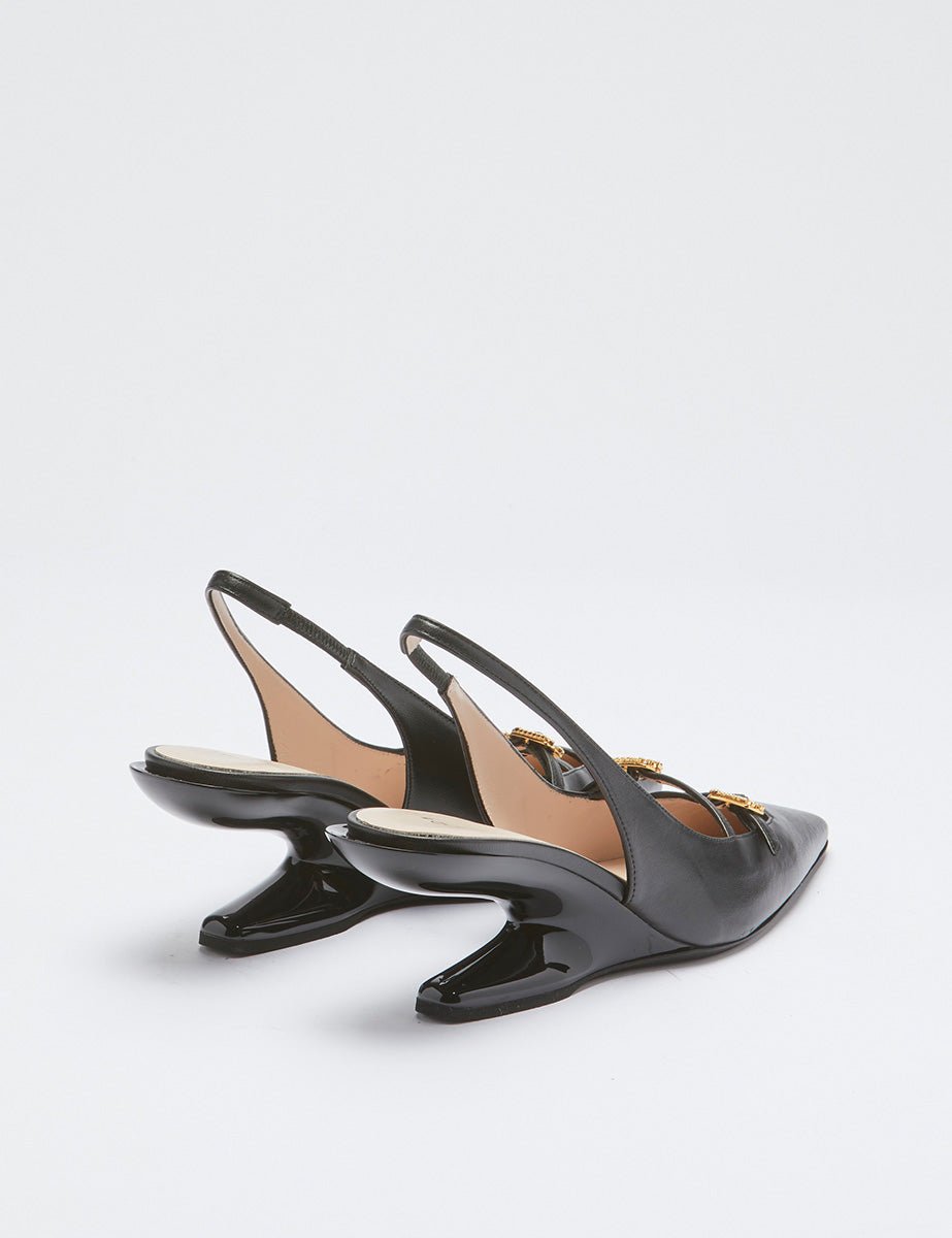 slingback fibbia gioiello nero - n21 alessandro dell'acqua - slingback