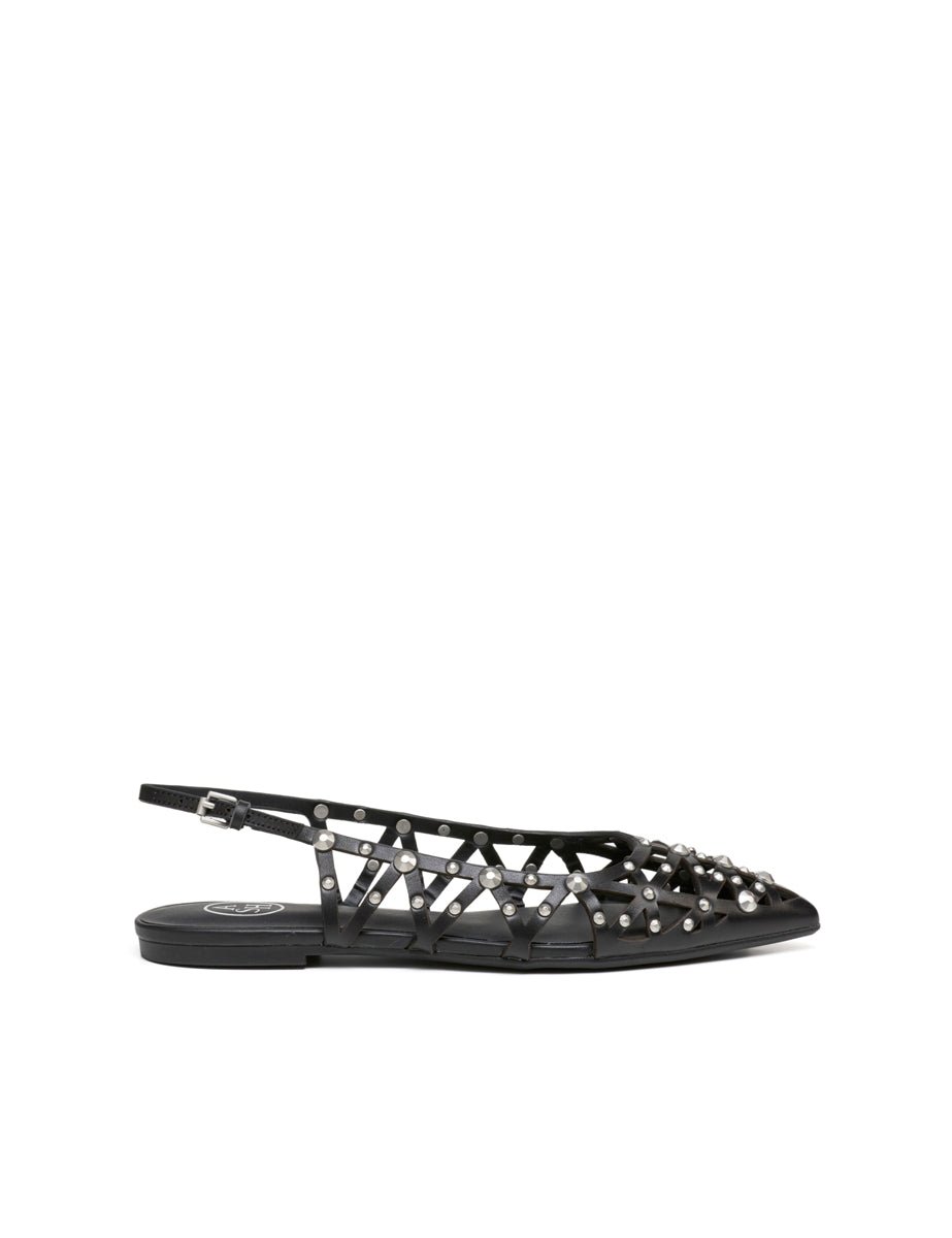 slingback flat borchie black - Frida SRL