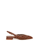 slingback flat intreccio cuoio - Frida SRL