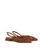 slingback flat intreccio cuoio - Frida SRL