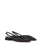 slingback flat intreccio nero - Frida SRL