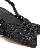 slingback flat intreccio nero - Frida SRL