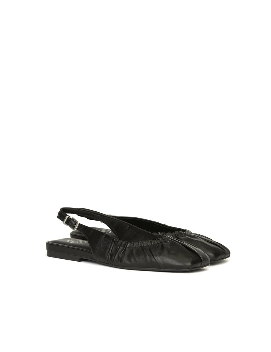 slingback flat nappa black - ash - slingback