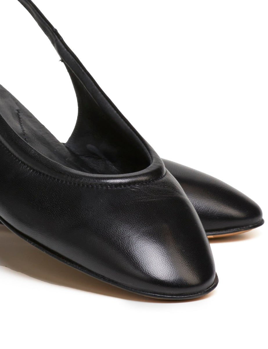 slingback flat nappa nero - Frida SRL