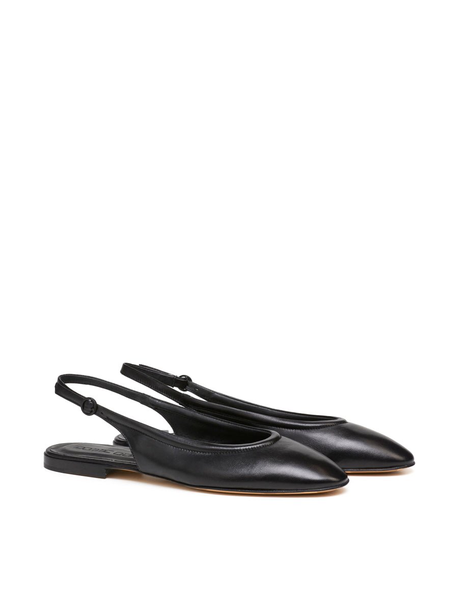 slingback flat nappa nero - Frida SRL