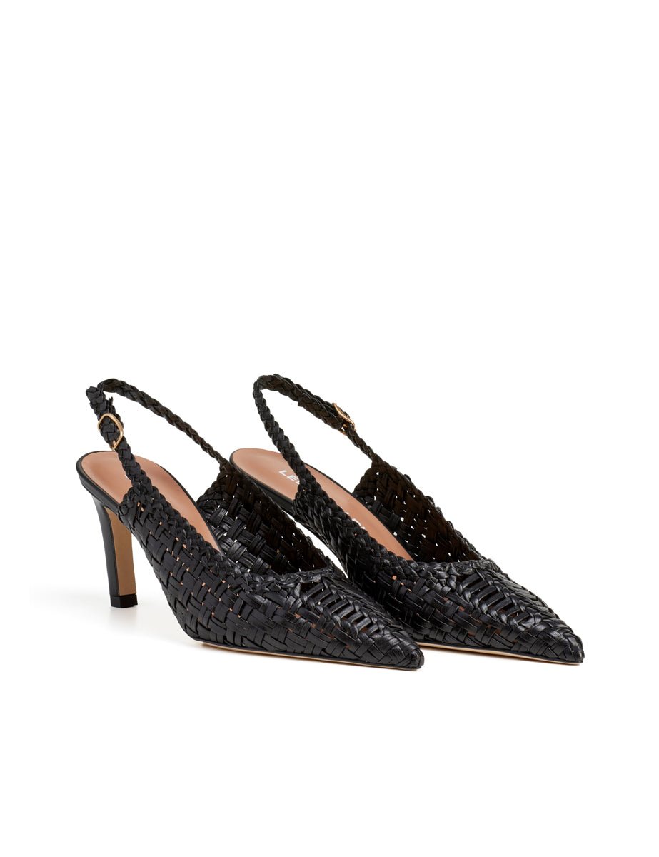 slingback intreccio nero - lella baldi - slingback