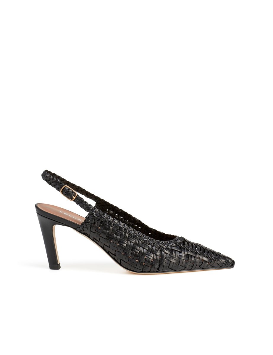 slingback intreccio nero - lella baldi - slingback