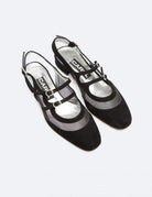 slingback mesh suede nero - carel paris - slingback