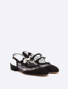 slingback mesh suede nero - carel paris - slingback