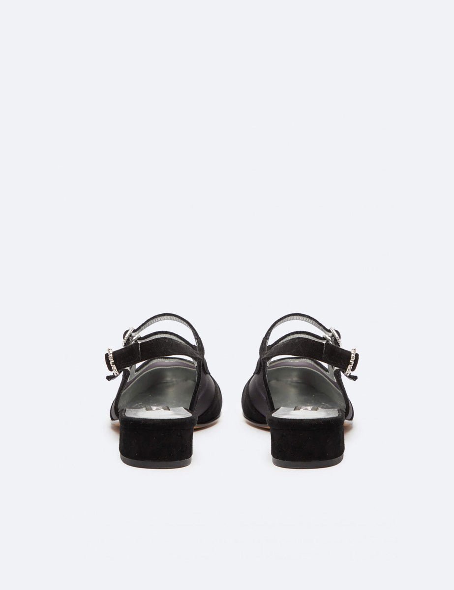 slingback mesh suede nero - carel paris - slingback