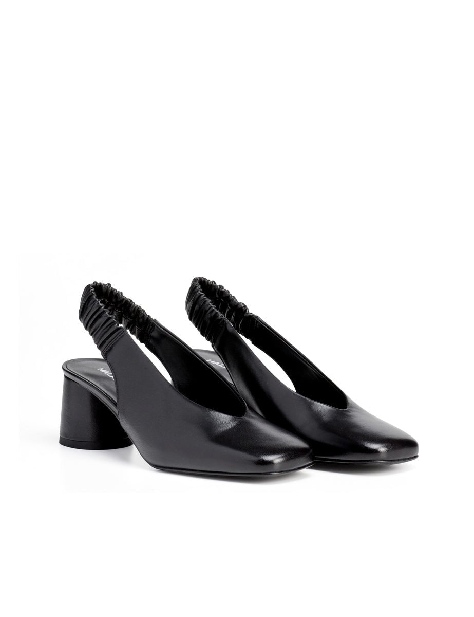 slingback punta quadra elastico nero - halmanera - slingback