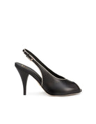 slingback tacco spuntata nero burro - Frida SRL