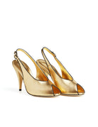 slingback tacco spuntata oro nero - Frida SRL