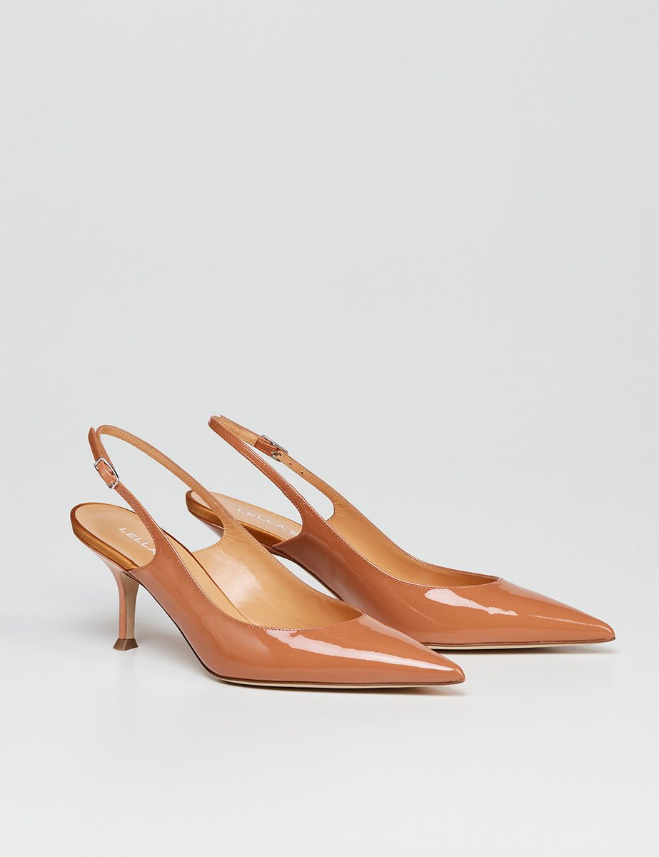 slingback vernice caramello - lella baldi - slingback