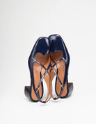 slingback vernice cinturino cuore incrocio blu midnight - a.bocca - slingback