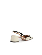 slingback vernice linen nero - Frida SRL