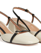 slingback vernice linen nero - Frida SRL