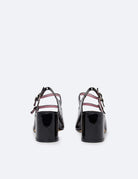 slingback vernice nero avorio - carel paris - slingback
