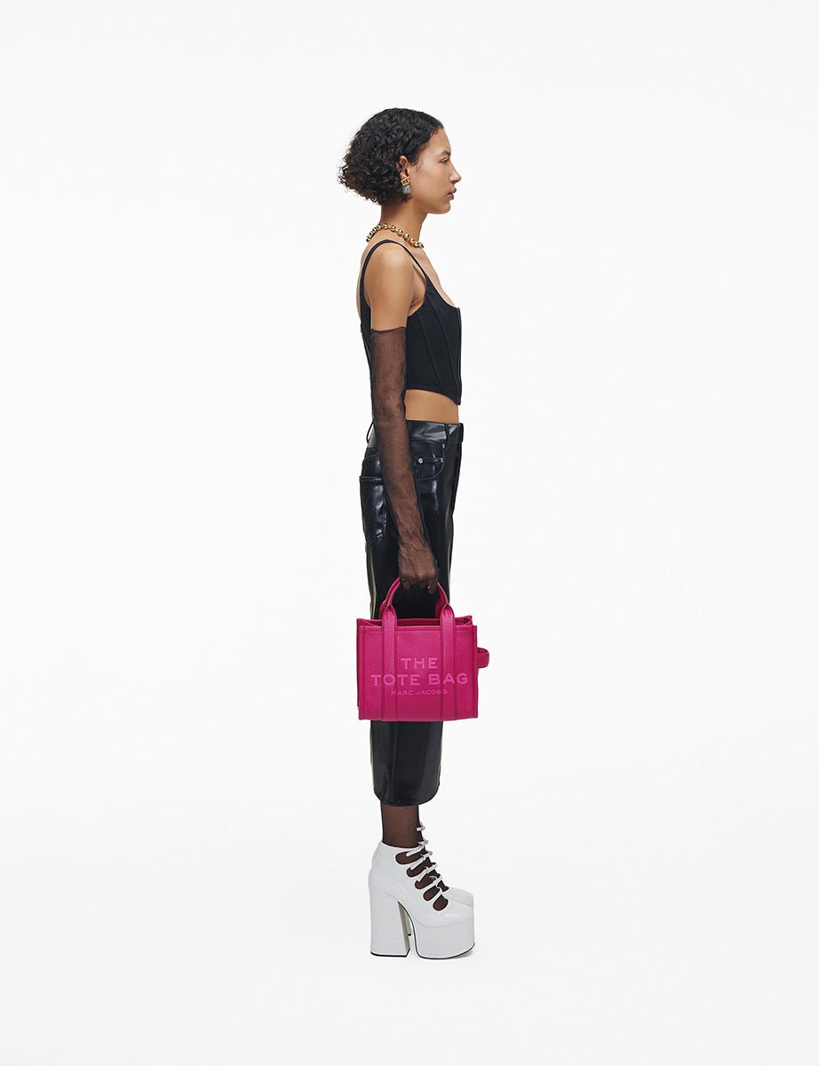 small tote bag leather lipstick pink - marc jacobs - shopper