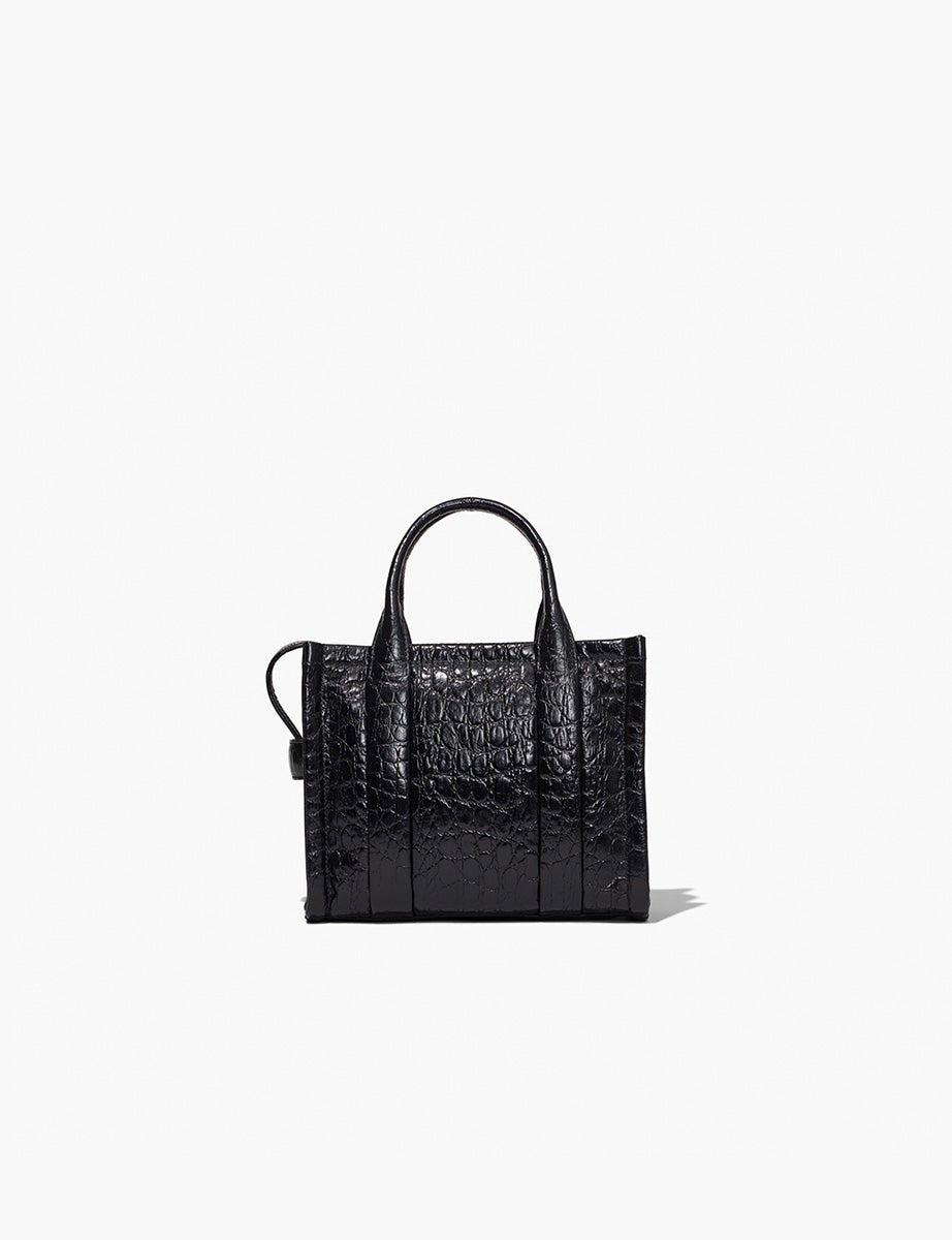 small tote bag leather nero cocco - Frida SRL