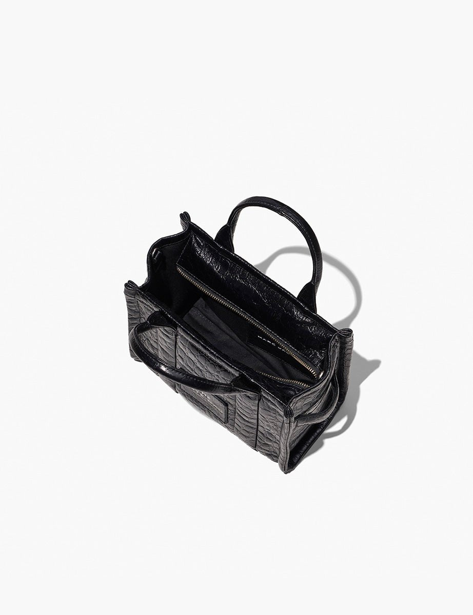 small tote bag leather nero cocco - Frida SRL