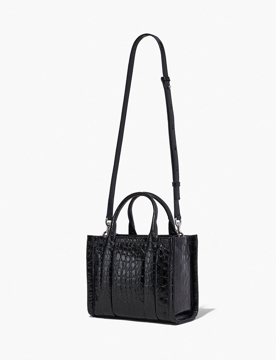 small tote bag leather nero cocco - Frida SRL