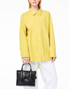 small tote bag leather nero cocco - Frida SRL