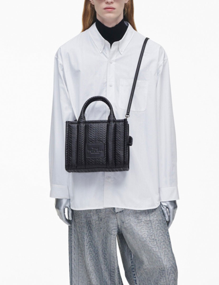 small tote bag leather nero logo - marc jacobs - shopper