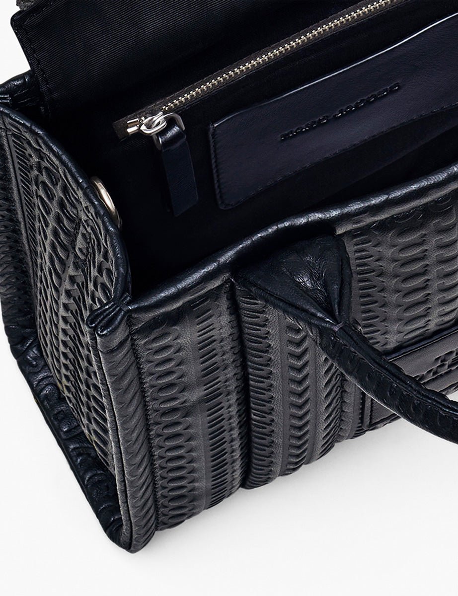 small tote bag leather nero logo - marc jacobs - shopper