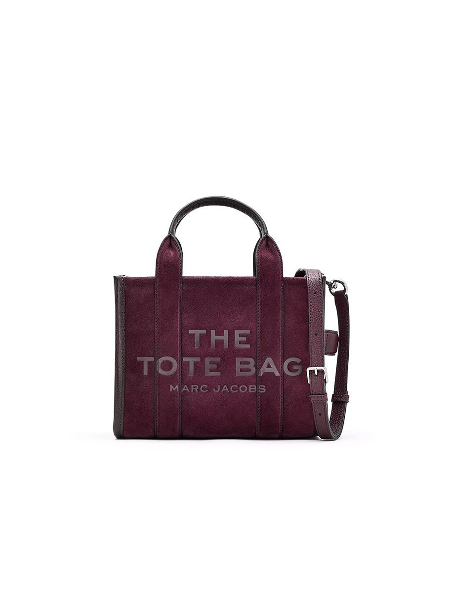 small tote bag suede leather dark plum - marc jacobs - shopper