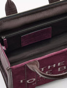small tote bag suede leather dark plum - marc jacobs - shopper