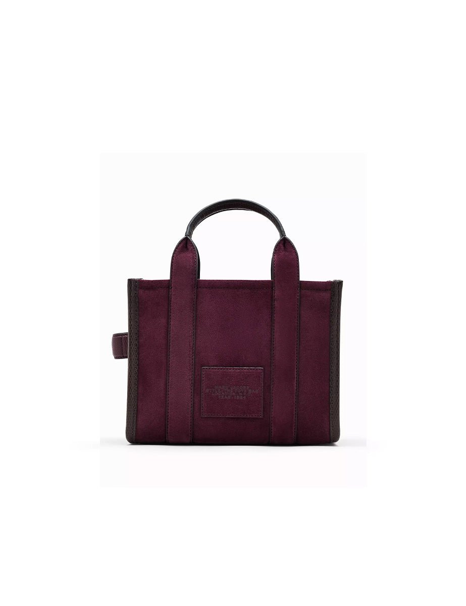 small tote bag suede leather dark plum - marc jacobs - shopper