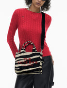 small tote bag zebrato black white - Frida SRL