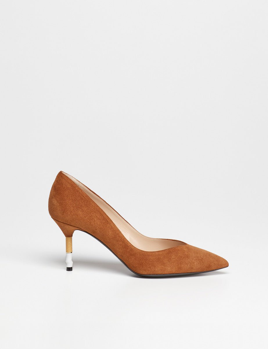 smoking hot pump suede tabacco - alberto ciaschini - decollete tacco