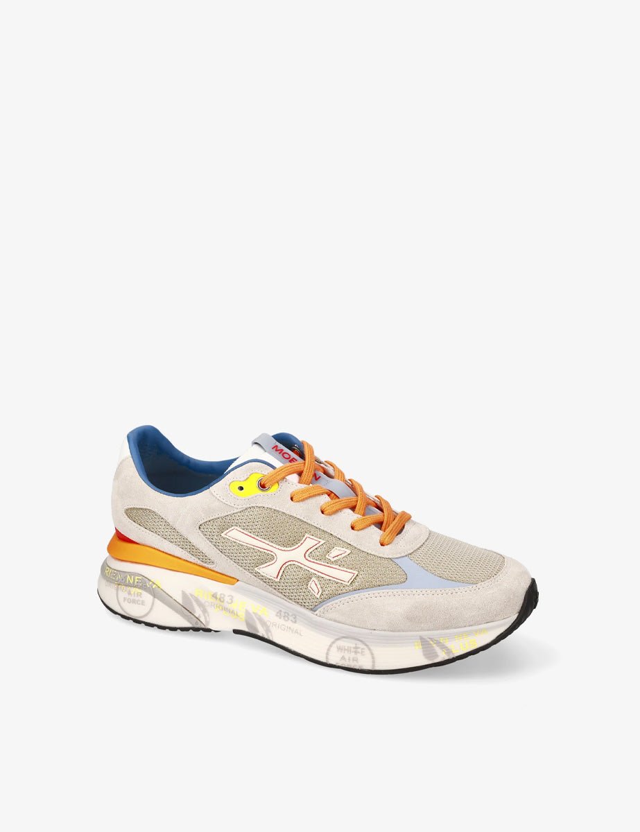 sneaker moerun tessuto ecru arancione - Frida SRL