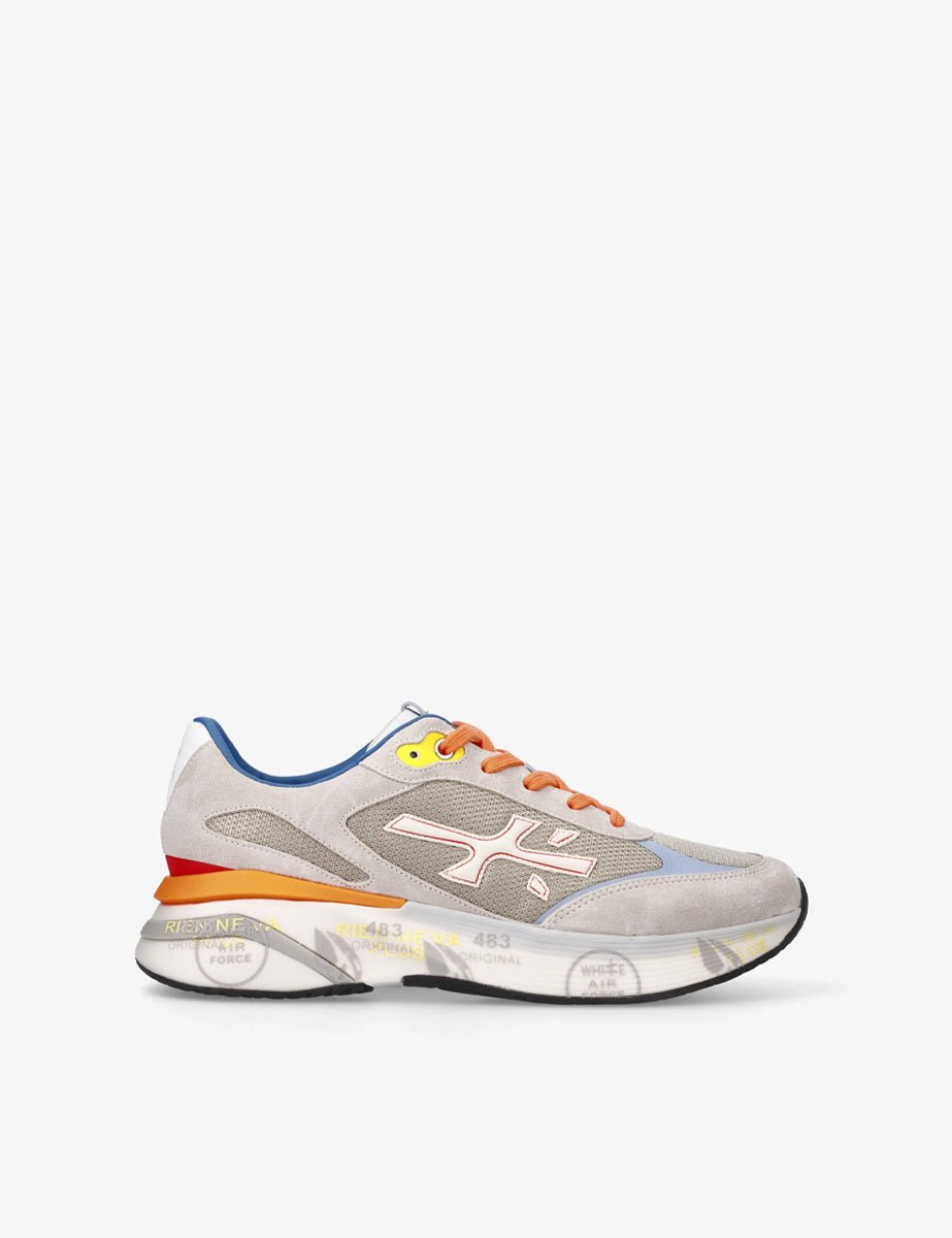 sneaker moerun tessuto ecru arancione - Frida SRL