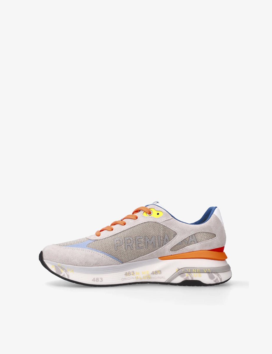 sneaker moerun tessuto ecru arancione - Frida SRL