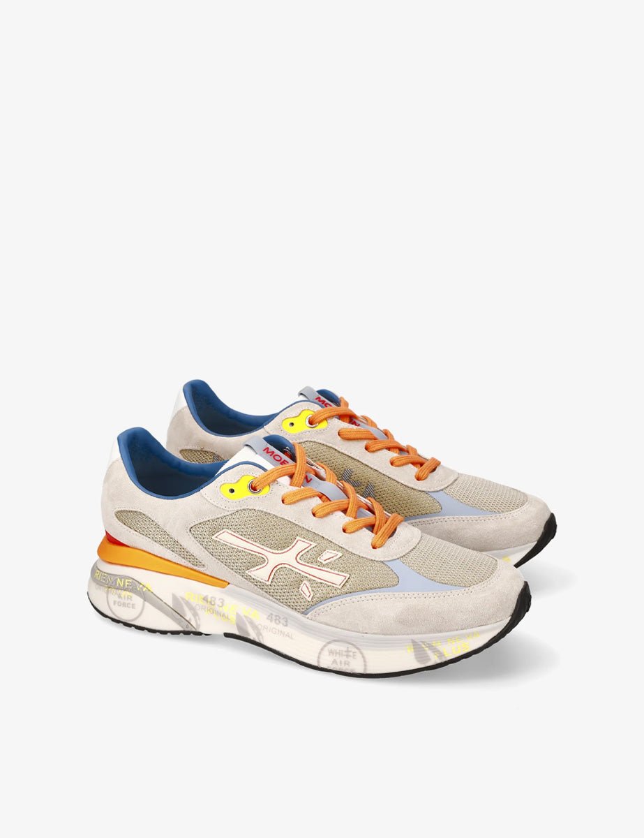 sneaker moerun tessuto ecru arancione - Frida SRL