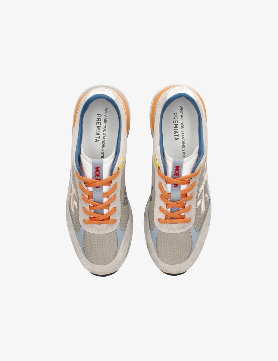 sneaker moerun tessuto ecru arancione - Frida SRL