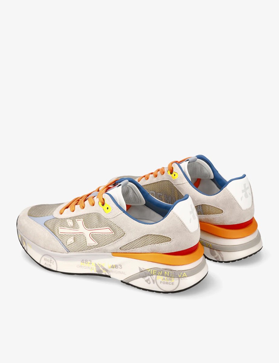 sneaker moerun tessuto ecru arancione - Frida SRL